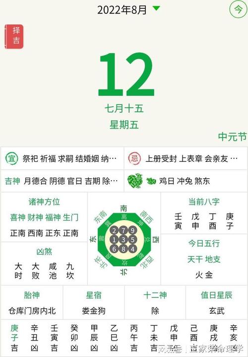 黄历运程查询七月十五吉凶宜忌吉日吉时时辰2023年8月12日