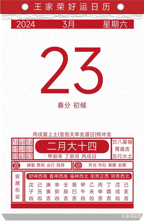 今日黄历吉凶宜忌2024年3月23日