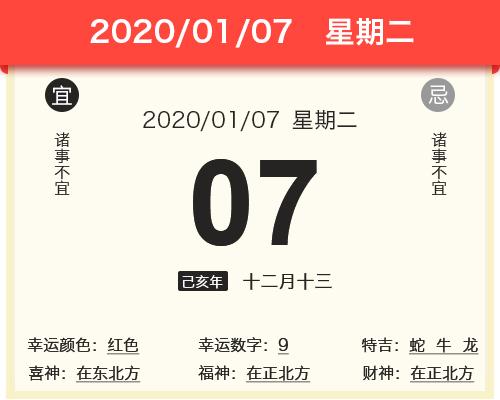 2023年1月7号黄历查询