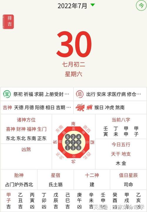 黄历运程查询宜忌吉日吉时十二生肖运势2023年7月30日